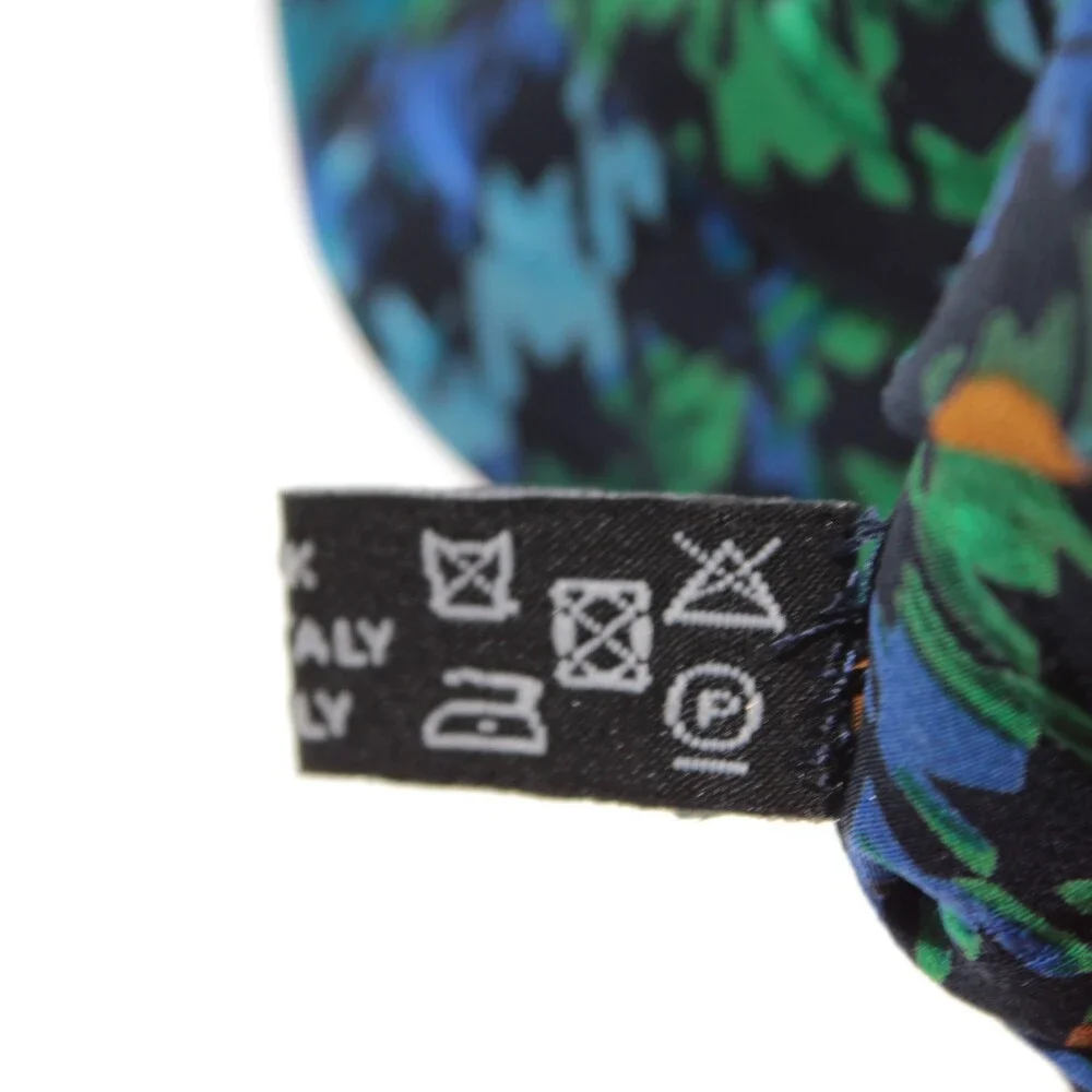 Italo Ferretti NWT Neck Tie in Blues / Green / Orange Houndstooth 100% Silk
